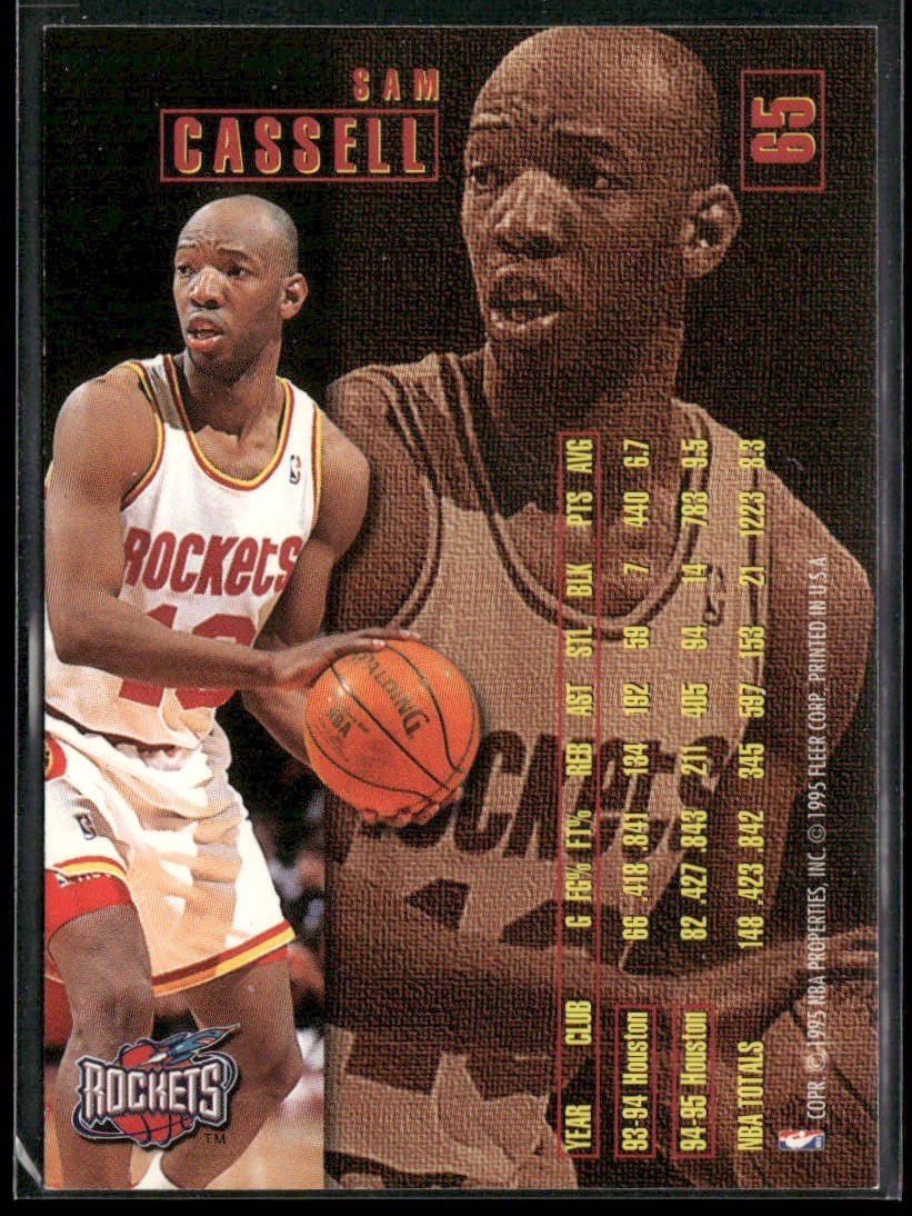 Sam Cassell Player Lot Bundle 10 Basketball Cards SC001 Rockets Nets 1 RC back
