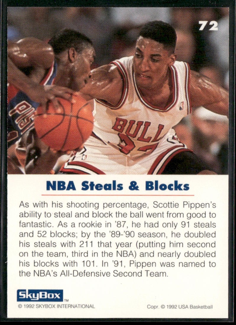 Scottie Pippen Player Lot Bundle 10 Basketball Cards SP005 Chicago Bulls back