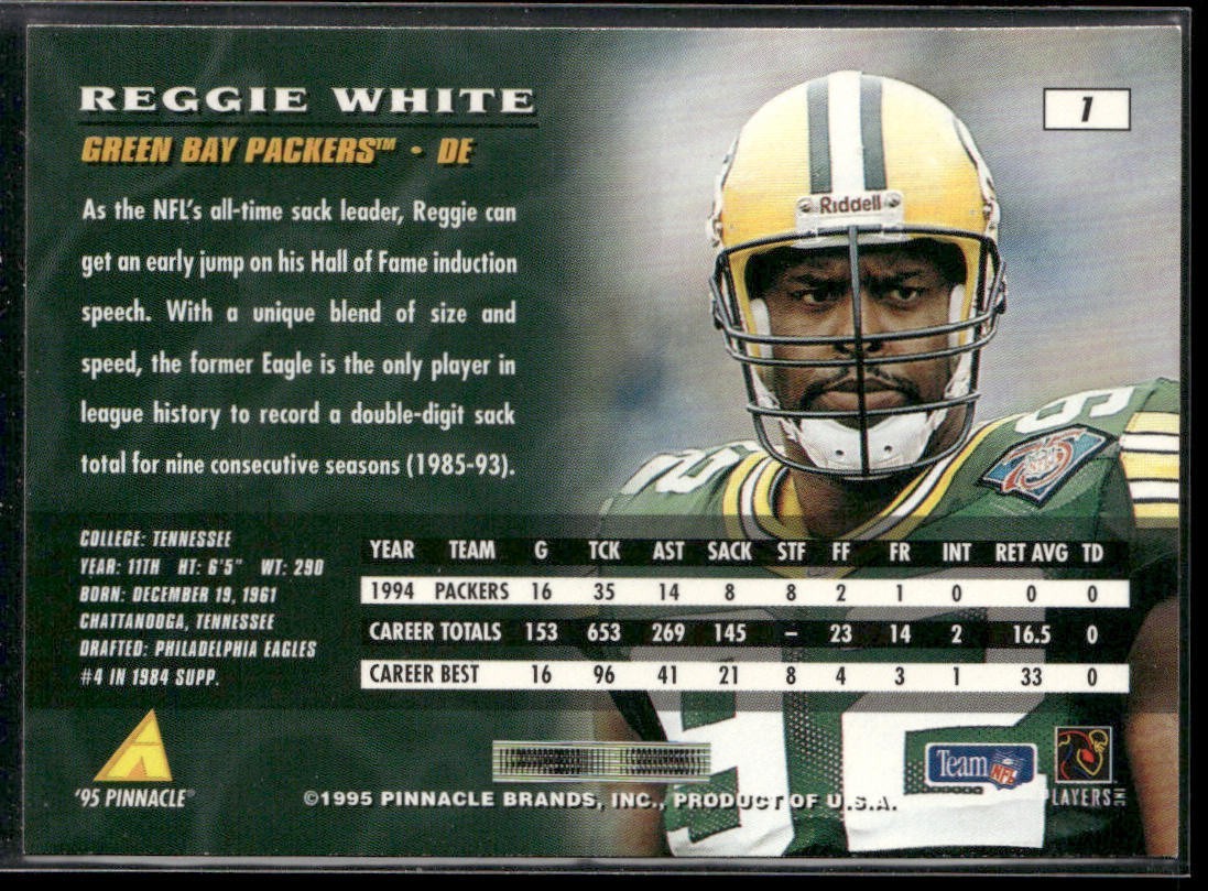 Reggie White Player Lot Bundle 10 Different Football Cards RW006 Eagles Packers back