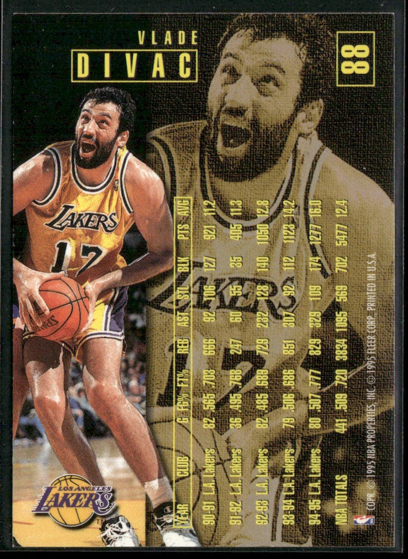 Vlade Divac Player Lot Bundle 10 Basketball Cards VD001 Lakers Hornets back
