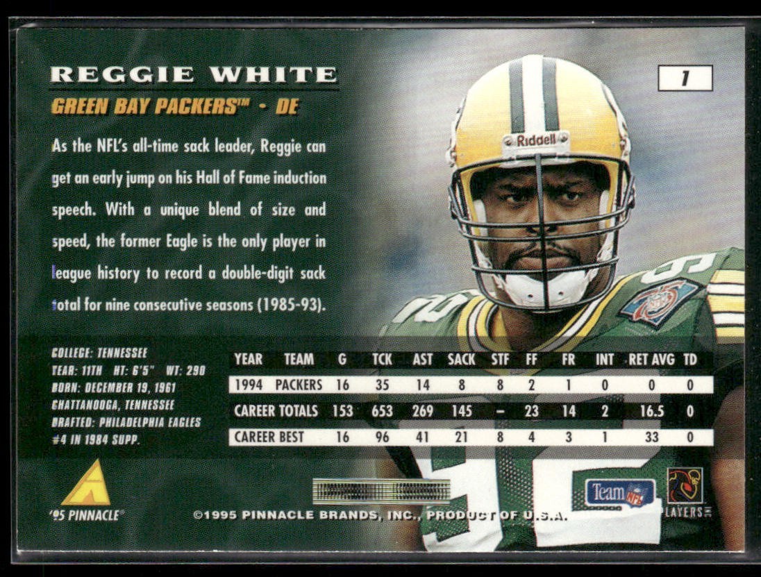 Reggie White Player Lot Bundle 10 Different Football Cards RW005 Eagles Packers back