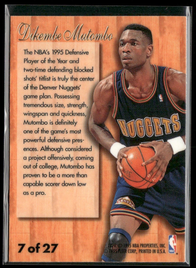 Dikembe Mutombo Player Lot Bundle 10 Basketball Cards DM003 Nuggets Hawks 1 RC back