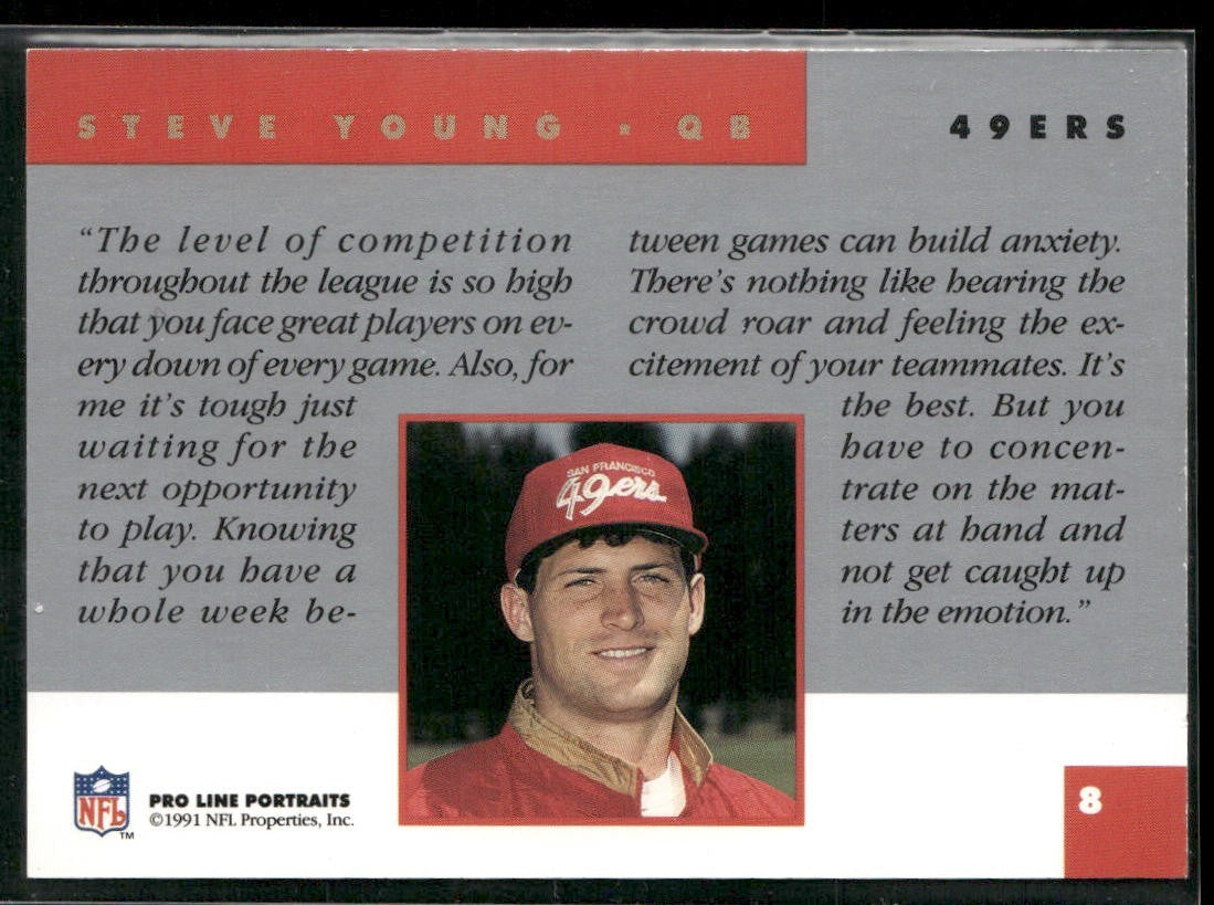 Steve Young Player Lot Bundle 10 Different Football Cards SY001 49ers back