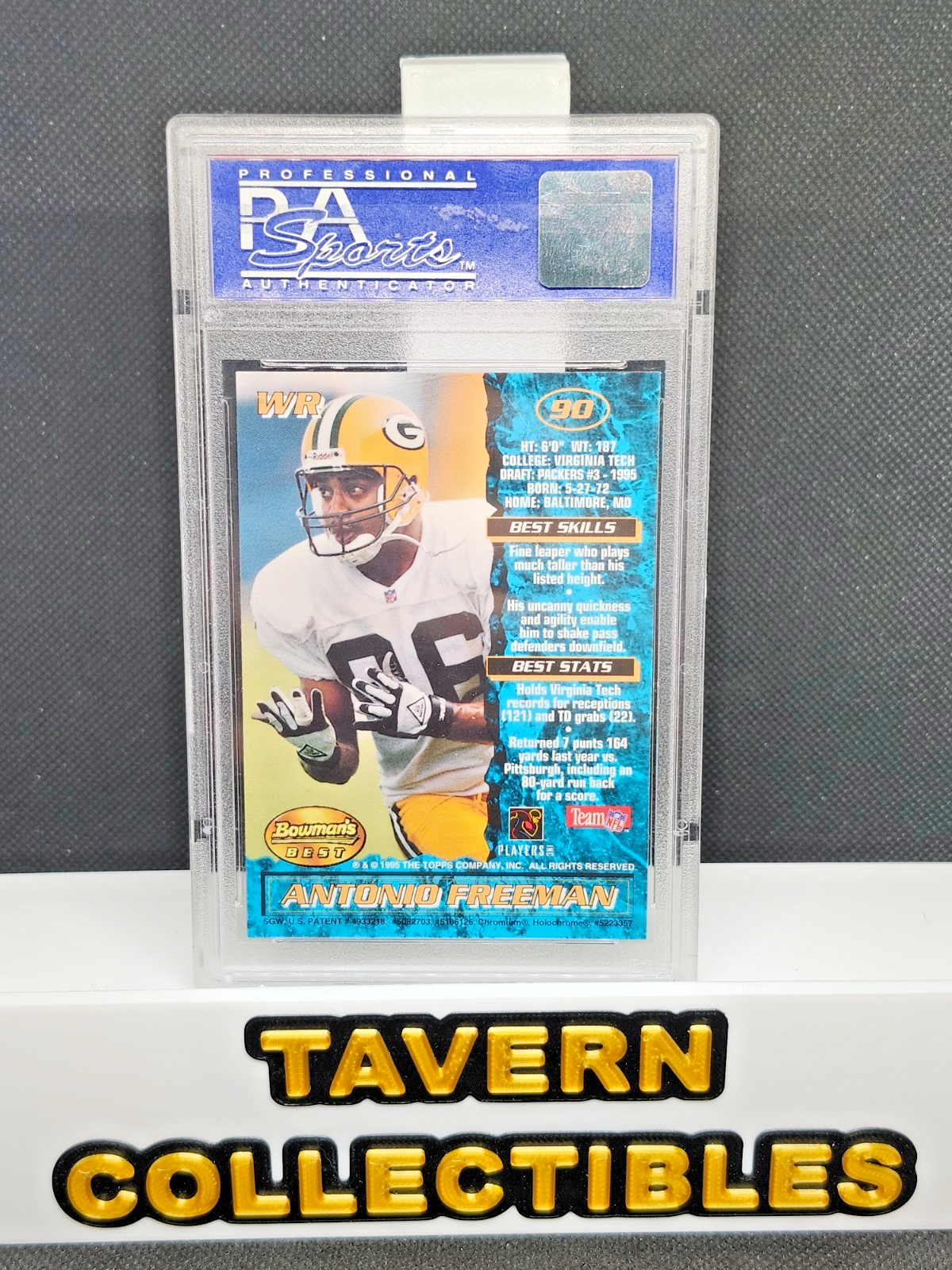 Antonio Freeman 1995 Bowmans Best Blue RC PSA 9 Mint Green Bay Packers back