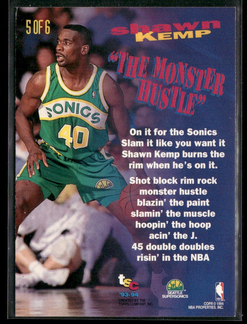 Shawn Kemp Player Lot Bundle 10 Basketball Cards SK003 Supersonics Cavs back