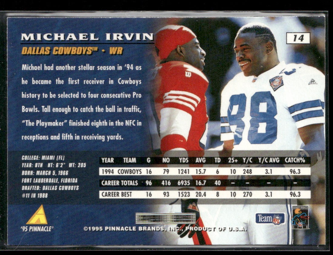 Michael Irvin Player Lot Bundle 10 Different Football Cards MI007 Cowboys back