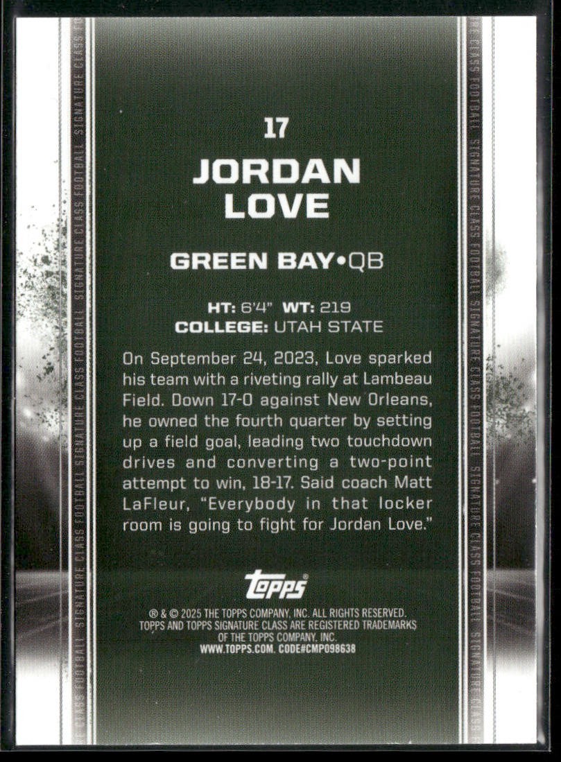 Jordan Love Player Lot Bundle 10 Different Football Cards JL001 Packers back