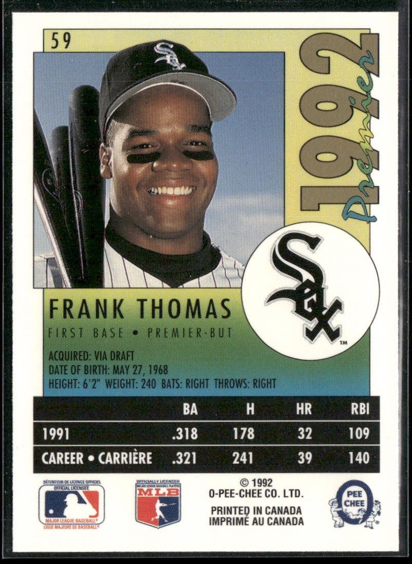 Frank Thomas Player Lot Bundle 10 Different Baseball Cards FT001 White Sox back