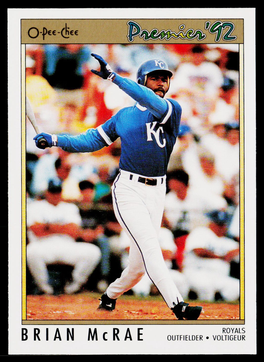 Brian McRae 1992 O-Pee-Chee Premier #12 Kansas City Royals