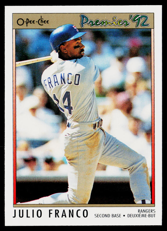 Julio Franco 1992 O-Pee-Chee Premier #15 Texas Rangers