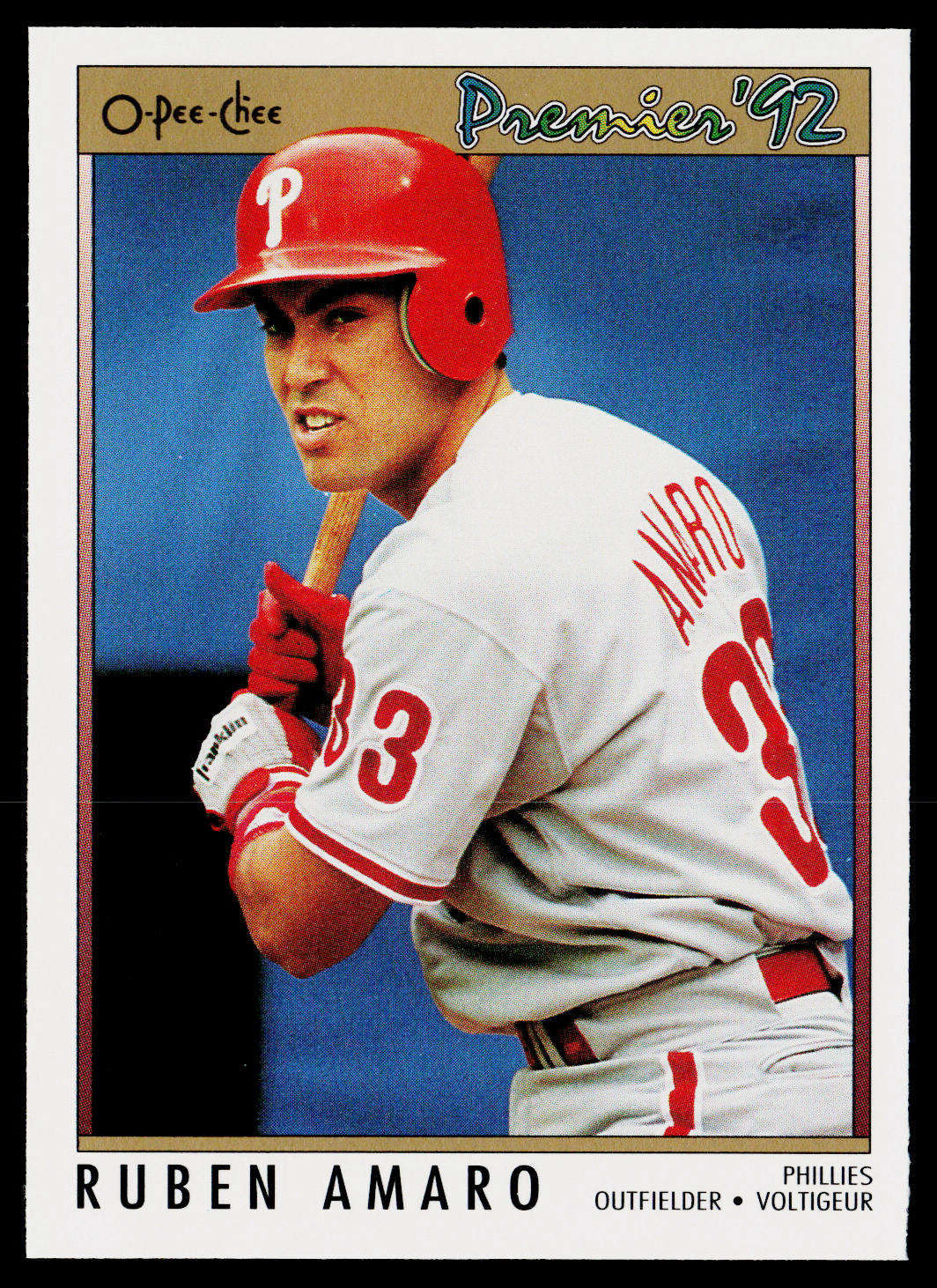 Ruben Amaro 1992 O-Pee-Chee Premier #16 Philadelphia Phillies