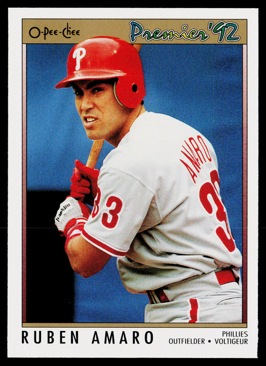 Ruben Amaro 1992 O-Pee-Chee Premier #16 Philadelphia Phillies