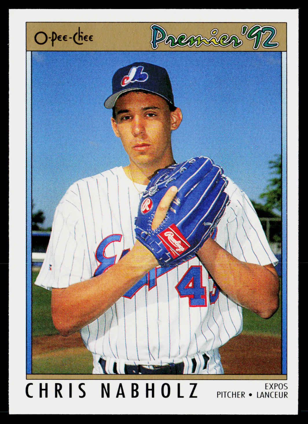 Chris Nabholz 1992 O-Pee-Chee Premier #26 Montreal Expos