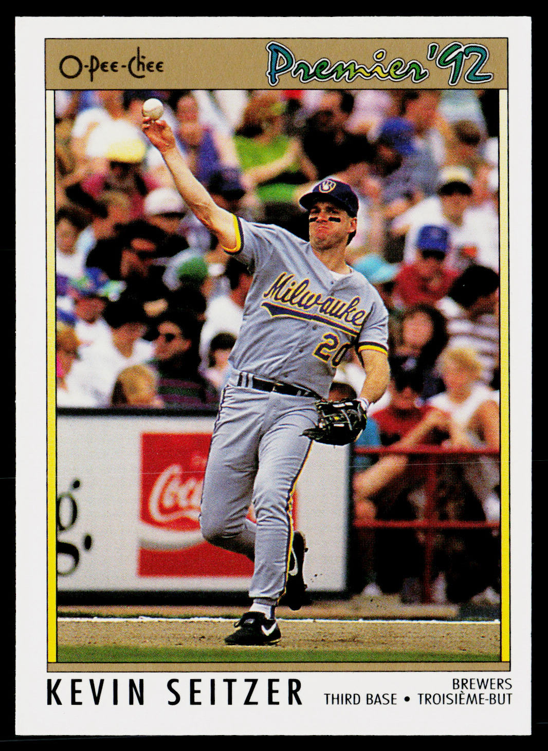 Kevin Seitzer 1992 O-Pee-Chee Premier #27 Milwaukee Brewers