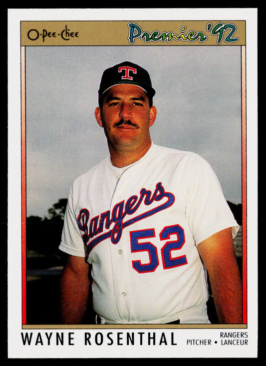 Wayne Rosenthal 1992 O-Pee-Chee Premier #30 Texas Rangers