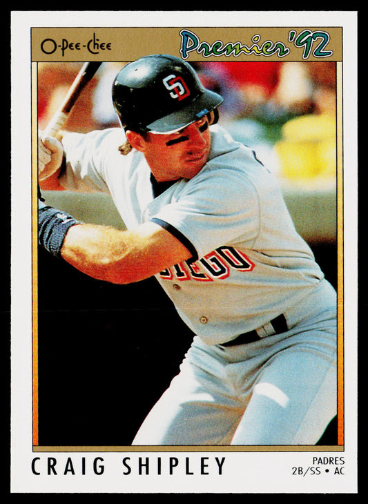 Craig Shipley 1992 O-Pee-Chee Premier #33 San Diego Padres