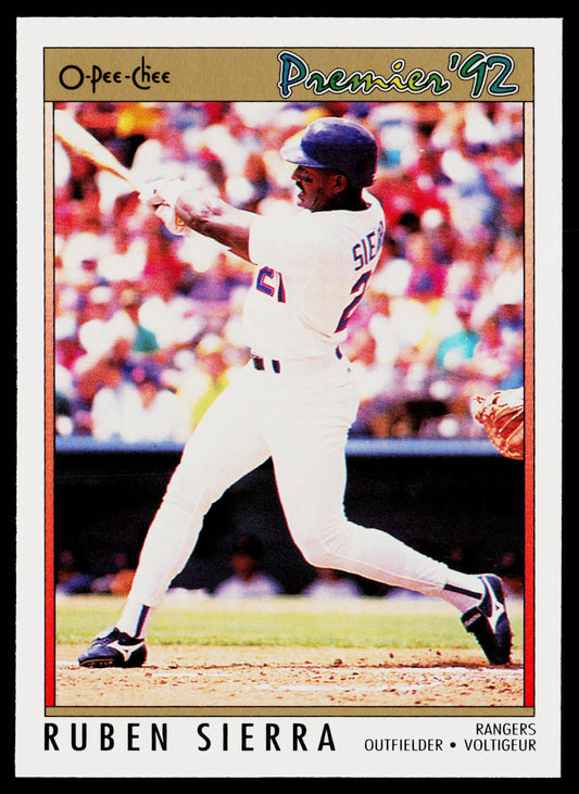 Ruben Sierra 1992 O-Pee-Chee Premier #66 Texas Rangers