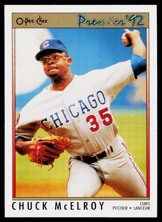 Chuck McElroy 1992 O-Pee-Chee Premier #85 Chicago Cubs