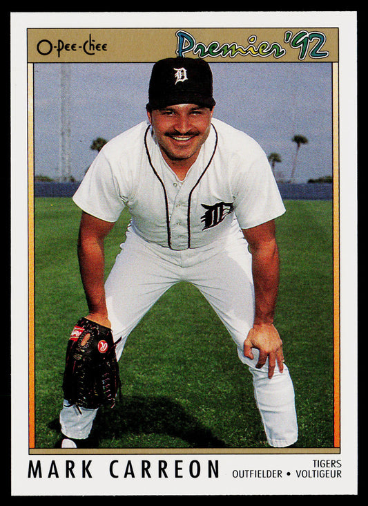 Mark Carreon 1992 O-Pee-Chee Premier #88 Detroit Tigers