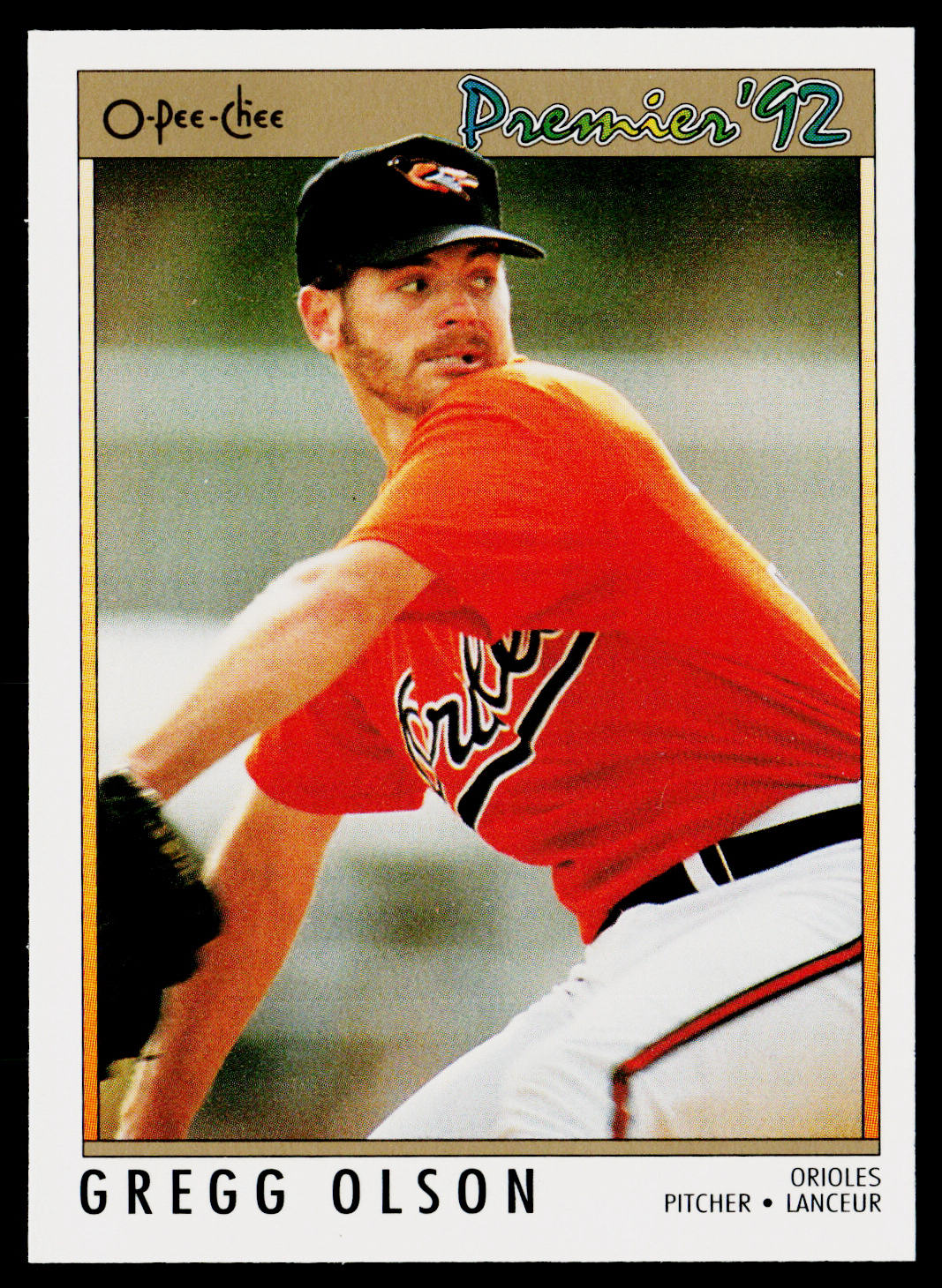 Gregg Olson 1992 O-Pee-Chee Premier #101 Baltimore Orioles