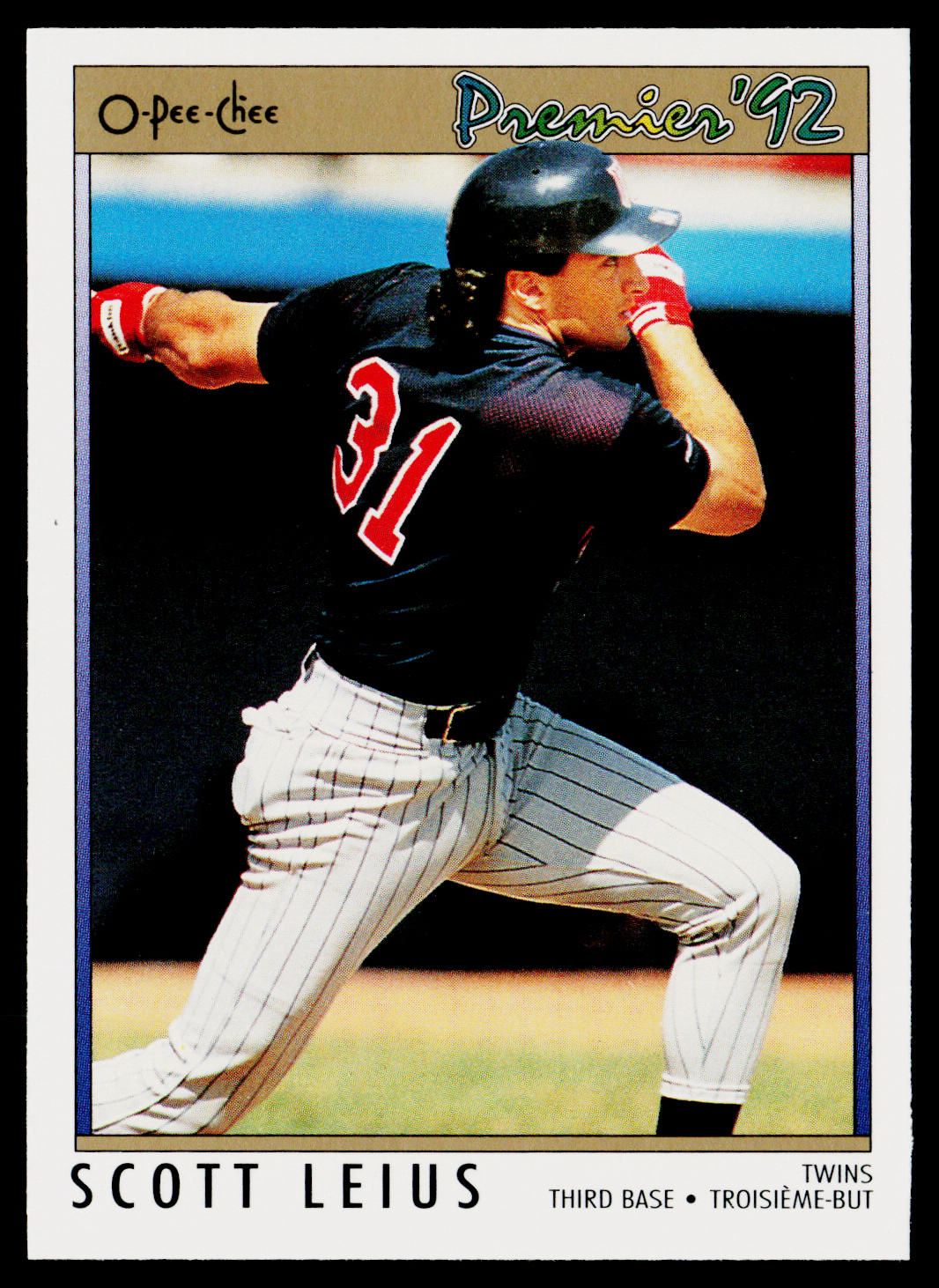 Scott Leius 1992 O-Pee-Chee Premier #118 Minnesota Twins