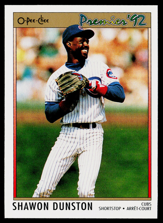Shawon Dunston 1992 O-Pee-Chee Premier #125 Chicago Cubs