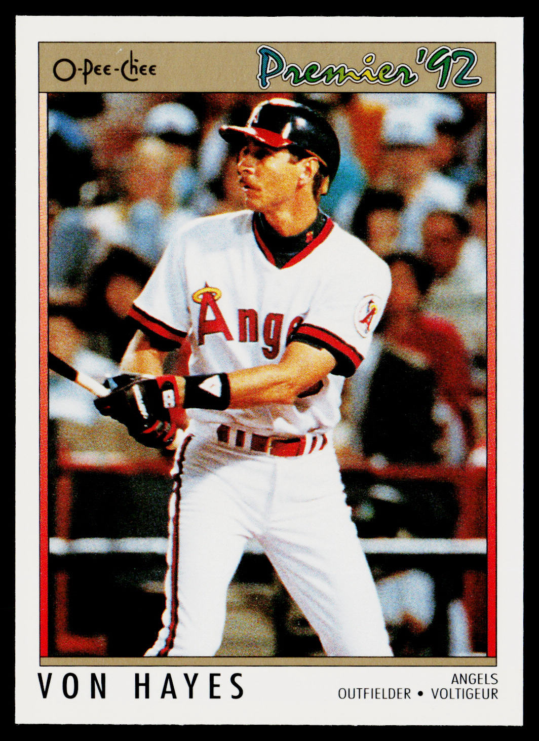 Von Hayes 1992 O-Pee-Chee Premier #127 California Angels