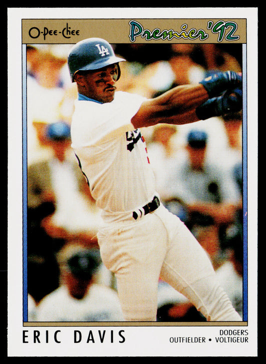 Eric Davis 1992 O-Pee-Chee Premier #129 Los Angeles Dodgers