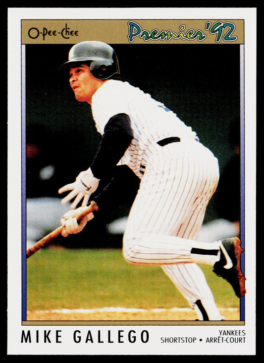 Mike Gallego 1992 O-Pee-Chee Premier #131 New York Yankees
