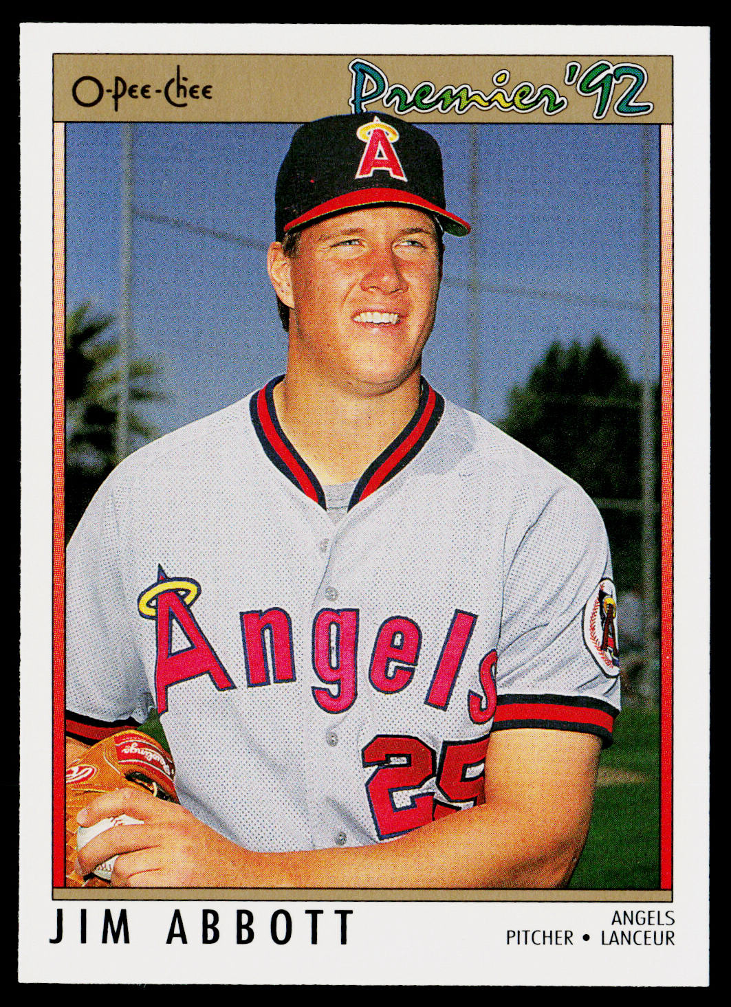 Jim Abbott 1992 O-Pee-Chee Premier #140 California Angels