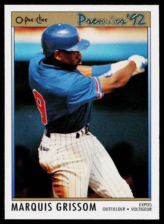 Marquis Grissom 1992 O-Pee-Chee Premier #176 Montreal Expos