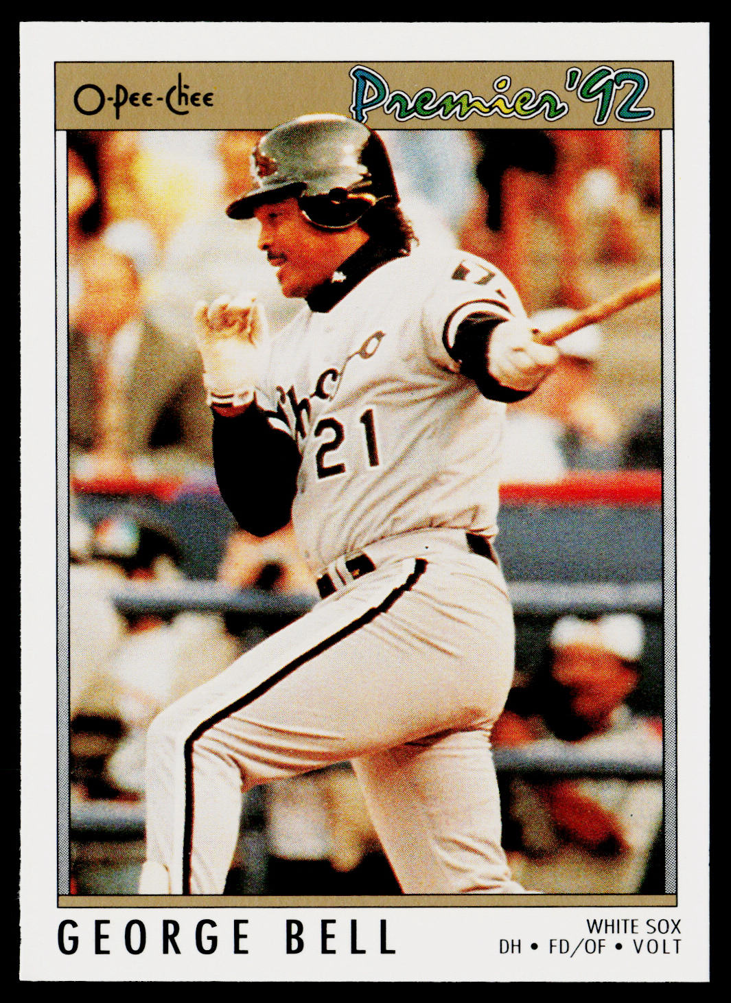 George Bell 1992 O-Pee-Chee Premier #182 Chicago White Sox