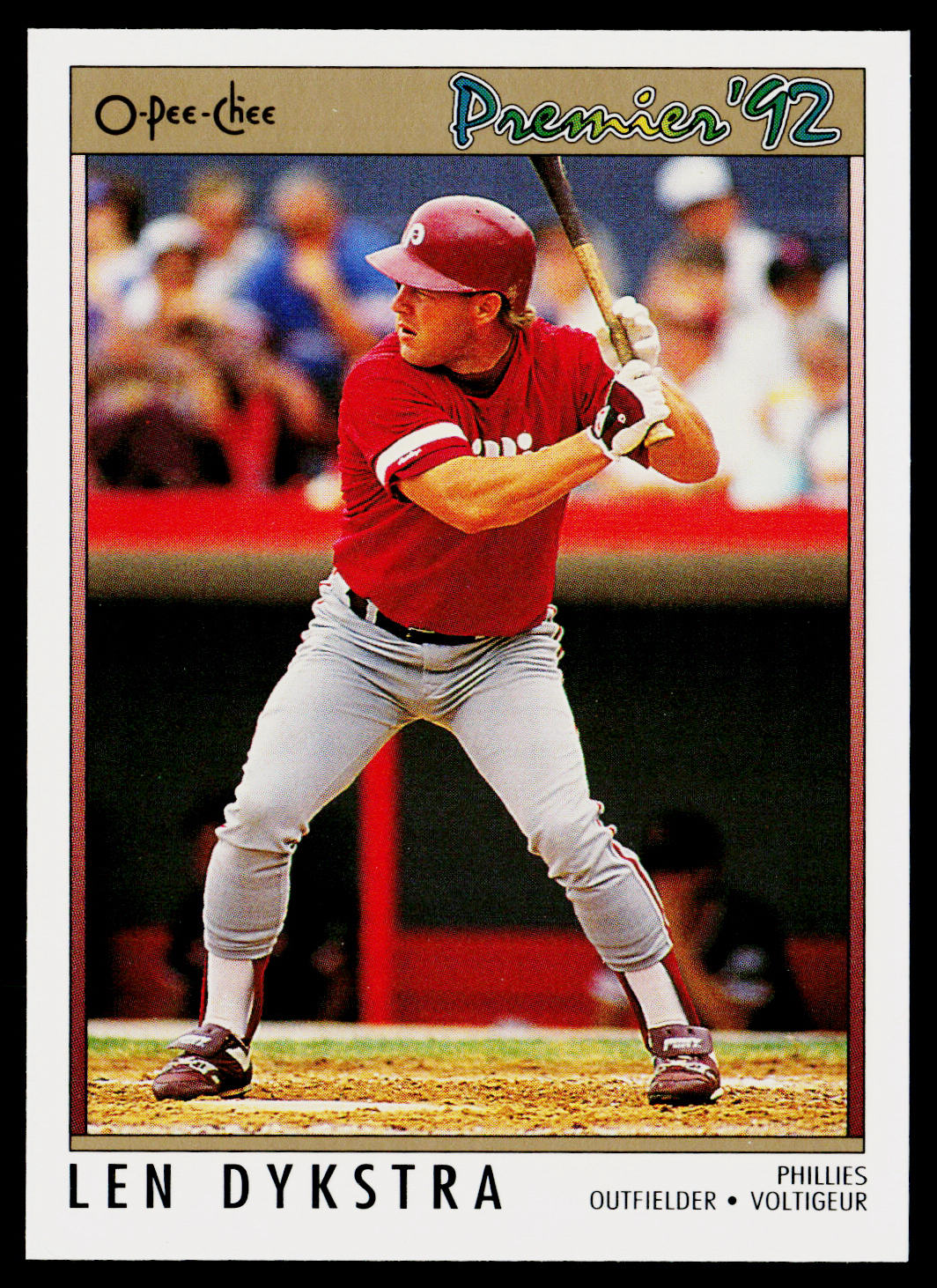 Len Dykstra 1992 O-Pee-Chee Premier #184 Philadelphia Phillies