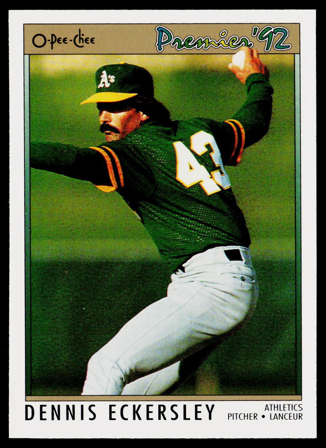 Dennis Eckersley 1992 O-Pee-Chee Premier #188 Oakland Athletics
