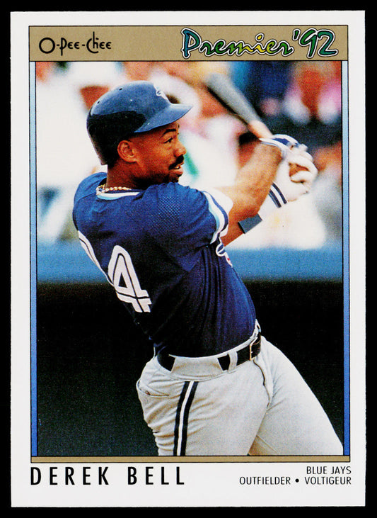 Derek Bell 1992 O-Pee-Chee Premier #189 Toronto Blue Jays