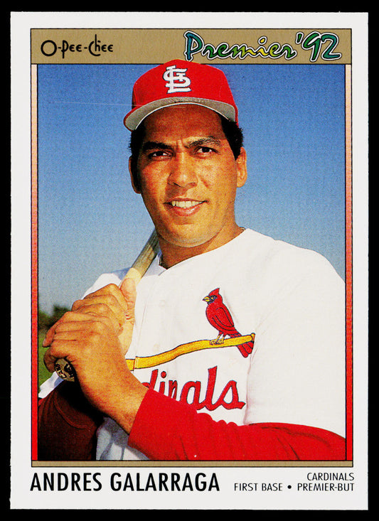 Andres Galarraga 1992 O-Pee-Chee Premier #191 St. Louis Cardinals