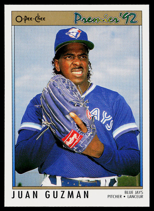 Juan Guzman 1992 O-Pee-Chee Premier #168 RC Toronto Blue Jays