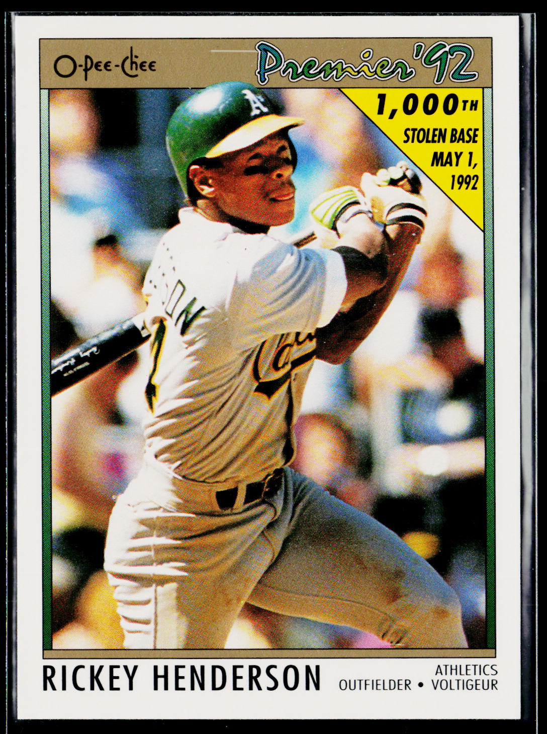 Rickey Henderson 1992 O-Pee-Chee Premier #147 Oakland Athletics