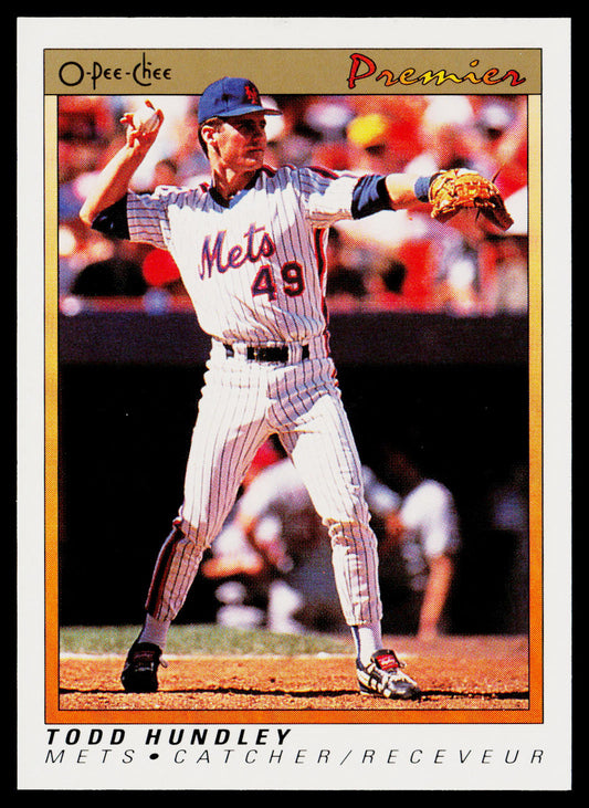 Todd Hundley 1991 O-Pee-Chee Premier #66 New York Mets