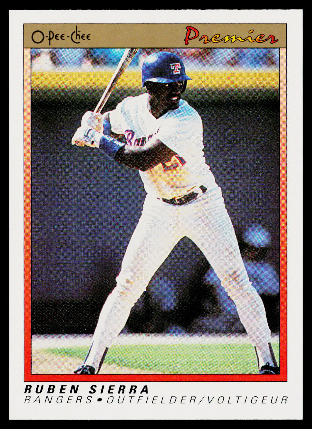 Ruben Sierra 1991 O-Pee-Chee Premier #109 Texas Rangers