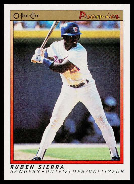 Ruben Sierra 1991 O-Pee-Chee Premier #109 Texas Rangers