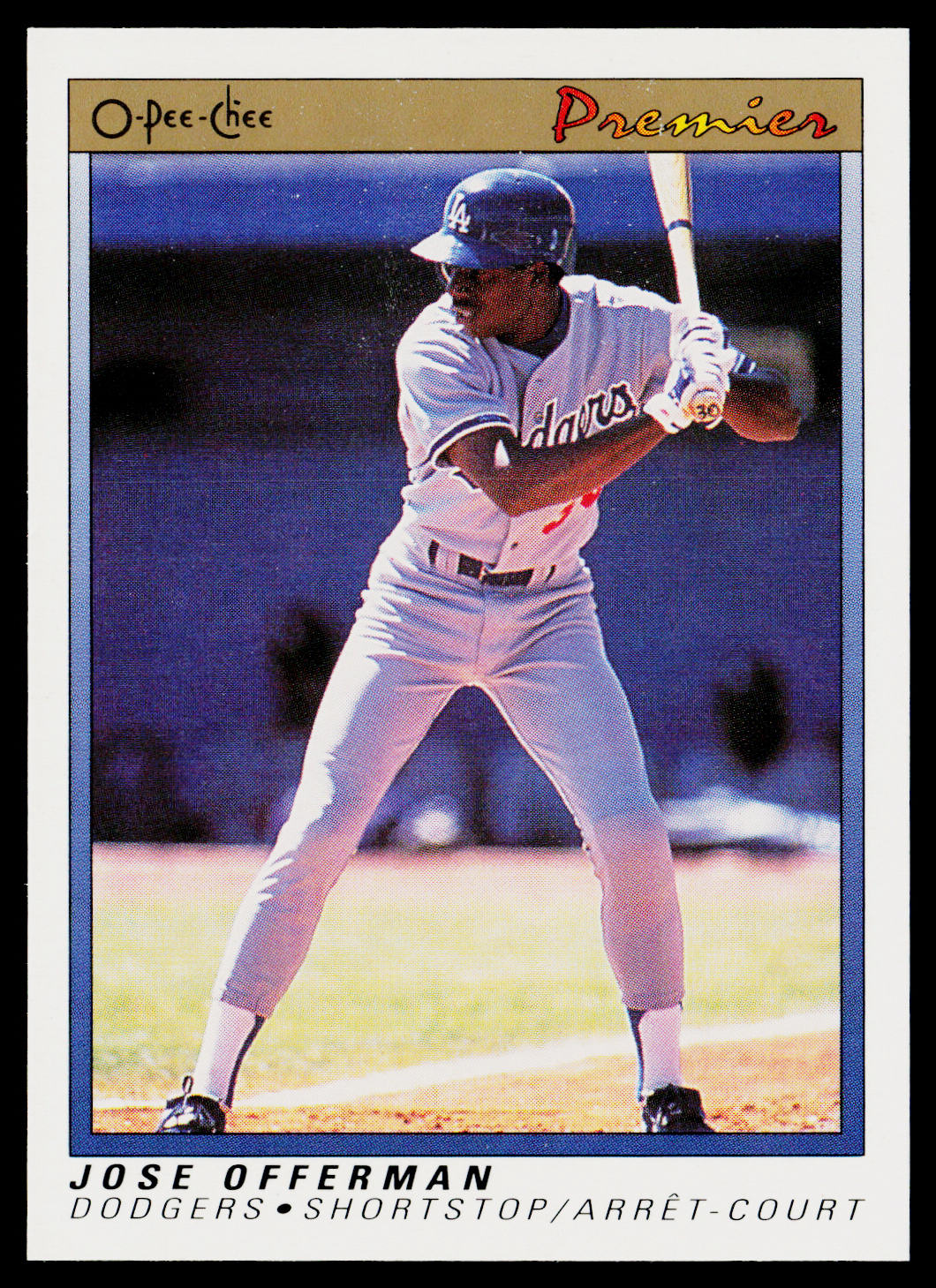 Jose Offerman 1991 O-Pee-Chee Premier #90 Los Angeles Dodgers