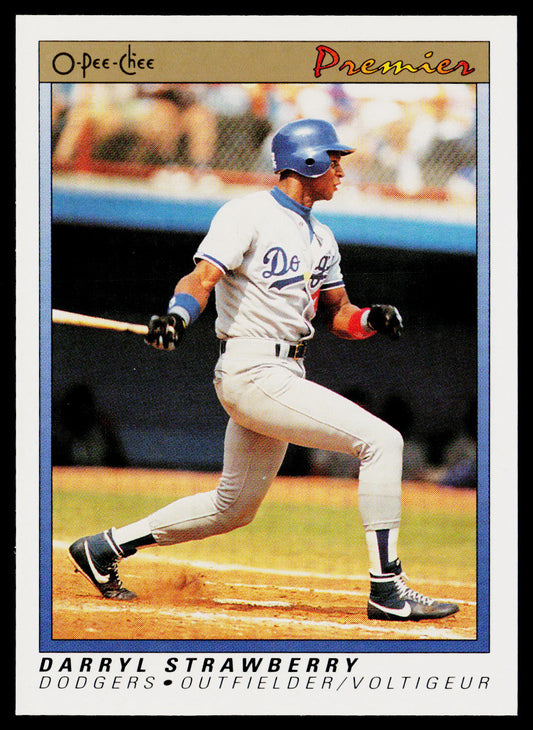 Darryl Strawberry 1991 O-Pee-Chee Premier #117 Los Angeles Dodgers
