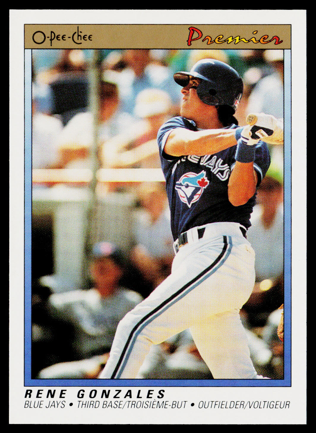 Rene Gonzales 1991 O-Pee-Chee Premier #53 Toronto Blue Jays