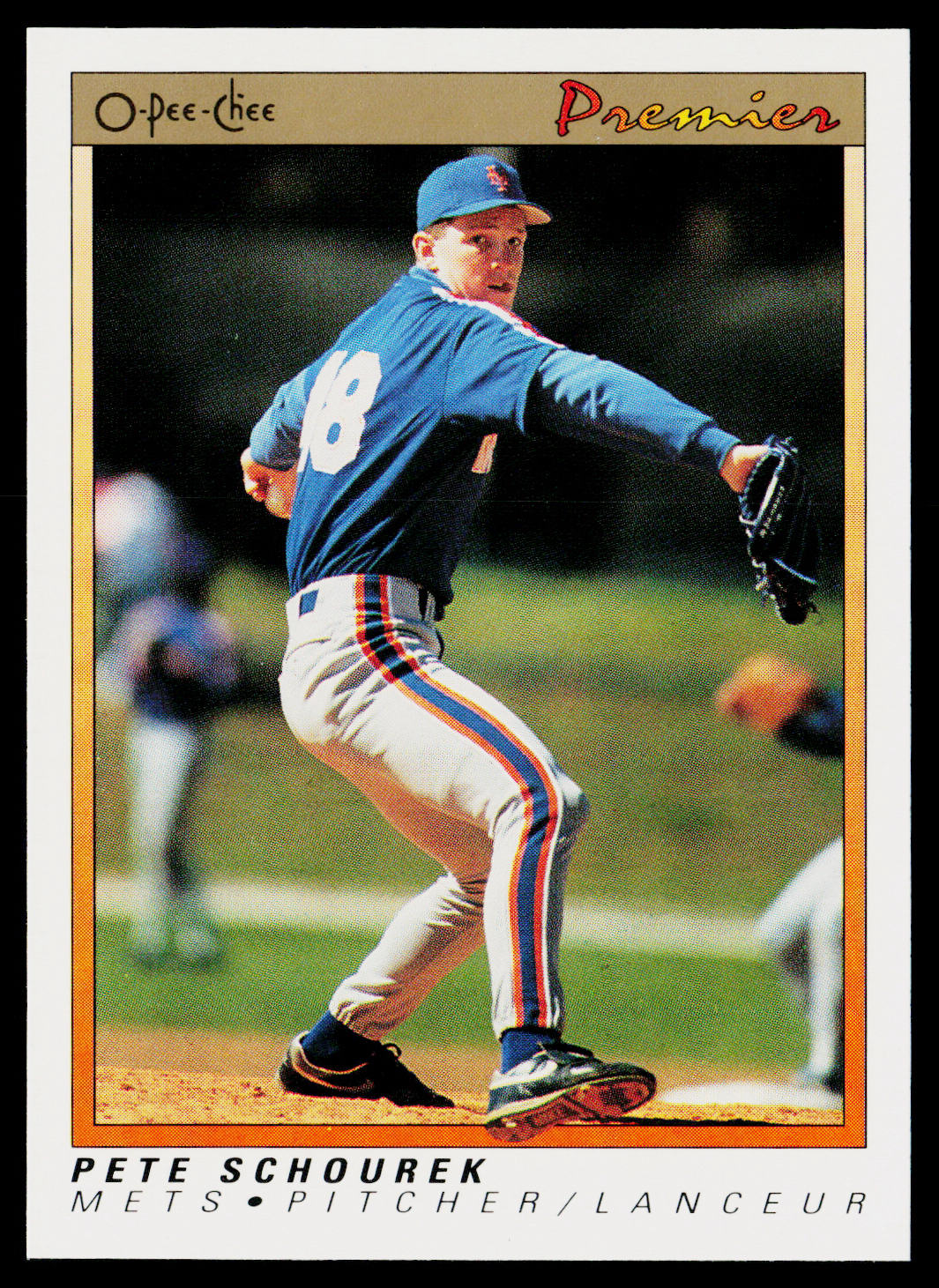 Pete Schourek 1991 O-Pee-Chee Premier #106 RC New York Mets