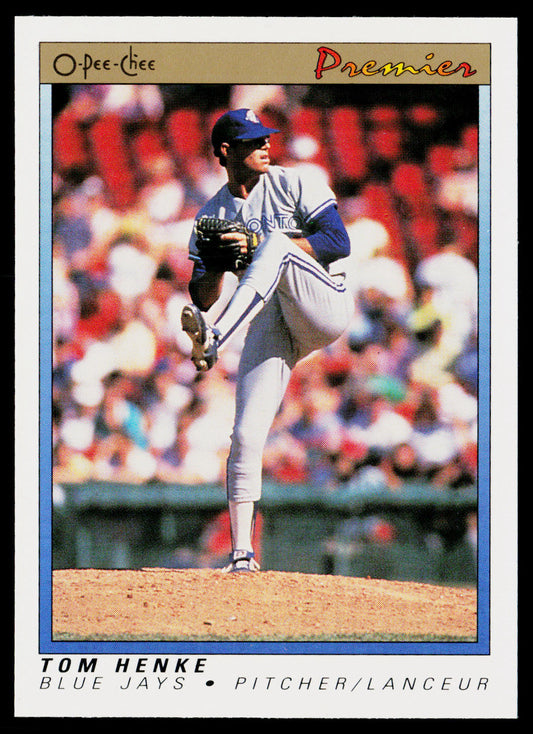 Tom Henke 1991 O-Pee-Chee Premier #63 Toronto Blue Jays