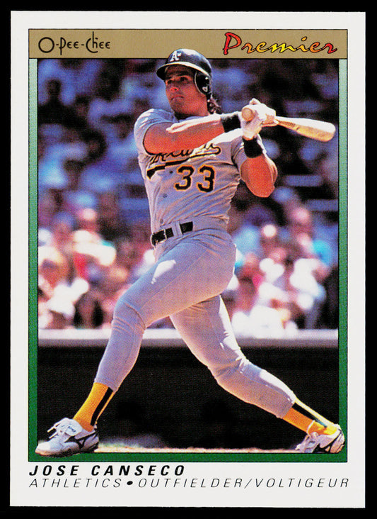 Jose Canseco 1991 O-Pee-Chee Premier #18 Oakland Athletics
