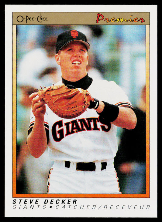 Steve Decker 1991 O-Pee-Chee Premier #33 RC San Francisco Giants