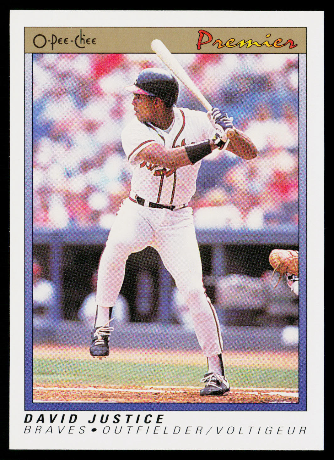 David Justice 1991 O-Pee-Chee Premier #70 Atlanta Braves