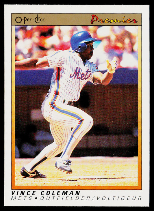 Vince Coleman 1991 O-Pee-Chee Premier #25 New York Mets